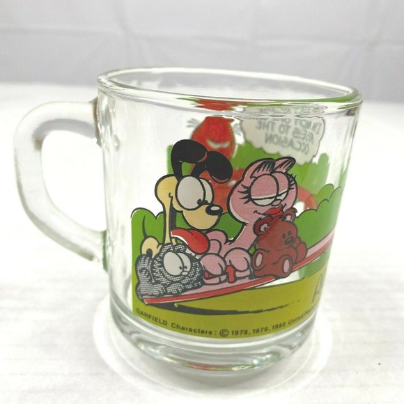 Vintage McDonalds Garfield Glass Coffee Mug Cup Jim Davis 1978 Collectible 1970s - Picture 2 of 7